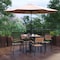 Flash Furniture Patio Set-35" Table-4 Chairs-Tan Umbrella-Base XU-DG-810060064-UB19BTN-GG - alternate 1